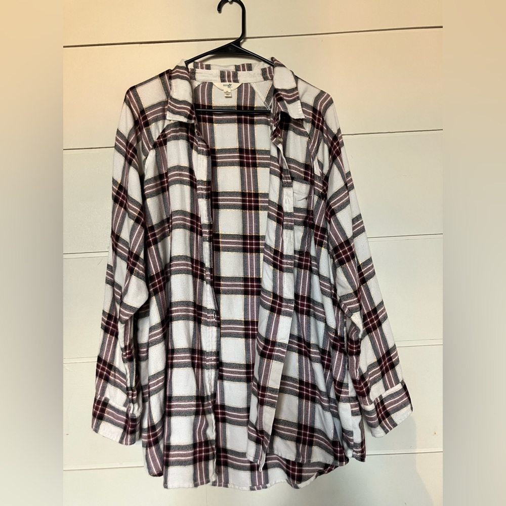 Terra & Sky  women’s plaid button up 2X